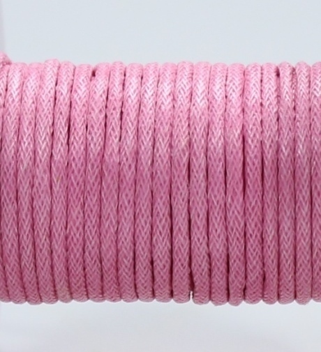Wachsband Baumwolle gewachst 2mm Pink-Rosa