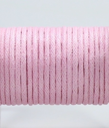 Wachsband Baumwolle gewachst 2mm Hellrosa