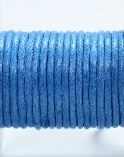Wachsband Baumwolle gewachst 2mm Blau