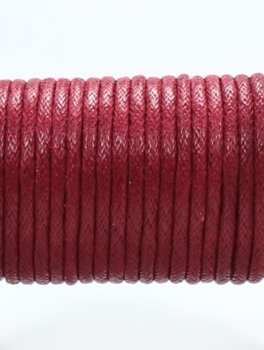 Wachsband Baumwolle gewachst 2mm Rot, dunkel Bordeaux