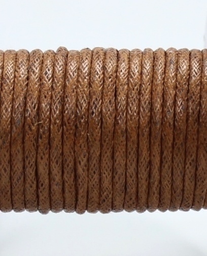 Wachsband Baumwolle gewachst 2mm Braun