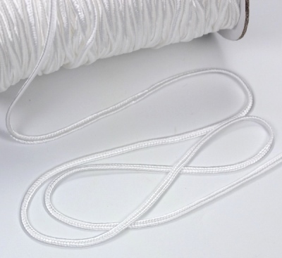 Nylonband flach geflochten weich Flachkordel 3mm Weiß