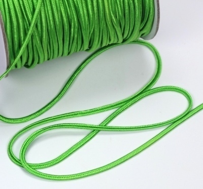 Nylonband flach geflochten weich Flachkordel 3mm Grün