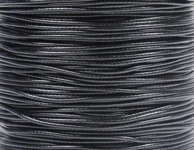 10m Wachsband Polyester gewachst Wachskordel rund 1,5mm Schwarz