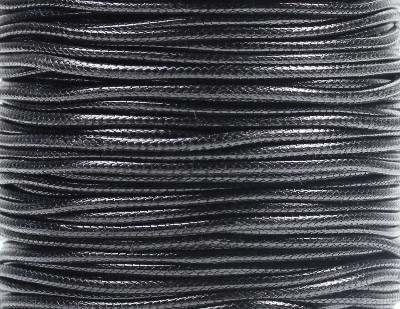 5m Wachsband Polyester gewachst Wachskordel rund 2,5mm Schwarz
