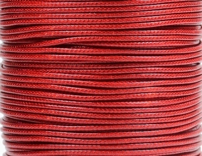 5m Wachsband Polyester gewachst Wachskordel rund 2mm Rot dunkel