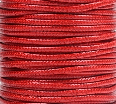 5m Wachsband Polyester gewachst Wachskordel rund 3mm Rot