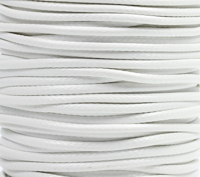5m Wachsband Polyester gewachst Wachskordel rund 3mm Weiß