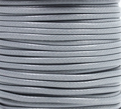 5m Wachsband Polyester gewachst Wachskordel rund 3mm Grau hell