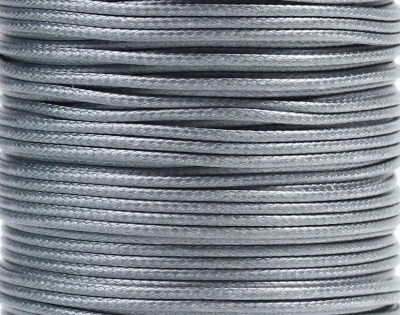 10m Wachsband Polyester gewachst Wachskordel rund 1,5mm Grau, hell