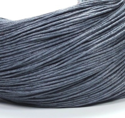 Baumwollband gewachst Wachsband 1mm Grau, dunkel