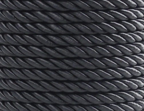Kordel aus Nylon gedreht Schmuckkordel Zierkordel seidenglänzend 5mm Schwarz
