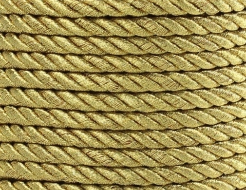 Kordel aus Nylon gedreht Schmuckkordel Zierkordel seidenglänzend 5mm Gold, hell