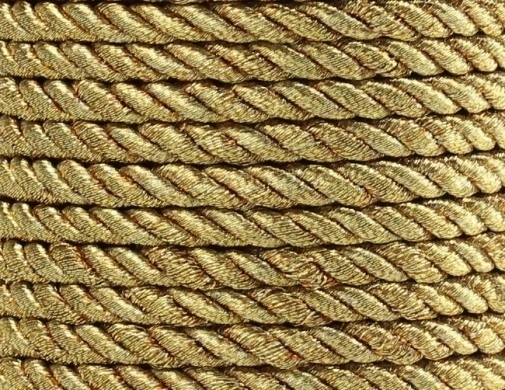 Kordel aus Nylon gedreht Schmuckkordel Zierkordel seidenglänzend 5mm Gold