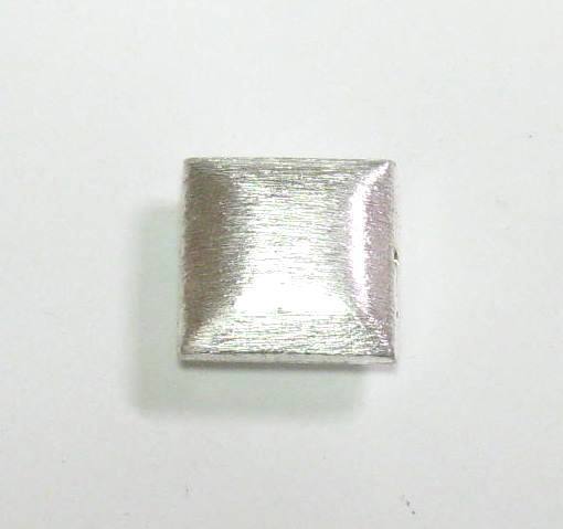 1 Stk. Kupferperle Viereck Kissen gebürstet versilbert 16x16x6-7mm