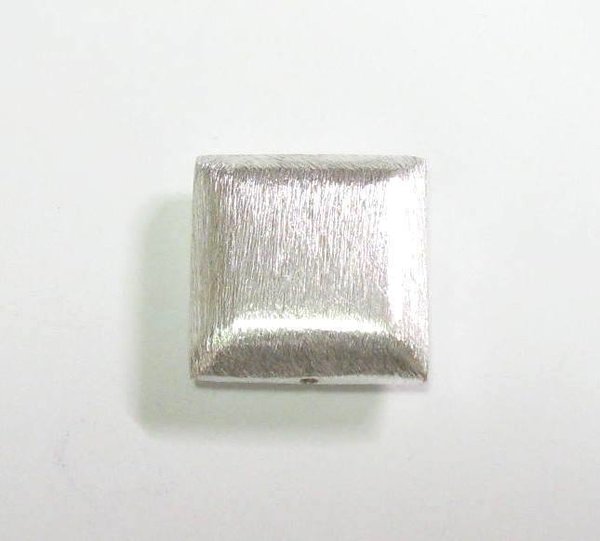 1 Stk. Kupferperle Viereck Kissen gebürstet versilbert 20x20x8mm