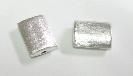 1 Stk. Kupferperle Rechteck gebürstet versilbert 20x15x7,5mm