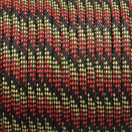 Paracord 550 Typ III ca. 4mm Schwarz-Gold-Rot