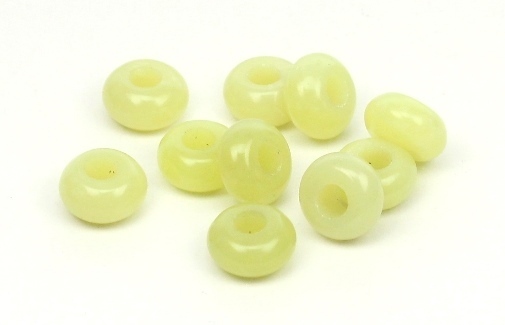 Edelsteinperlen Lemon Jade Grosslochperlen Rondelle 14x7-7,5mm ∅ 5mm Spacer