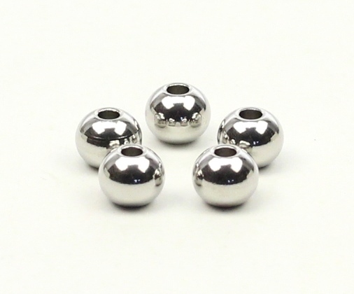 Edelstahl Großlochperle Perlen Rund-Rondelle 8x6,5mm Ø 2,5mm Spacer