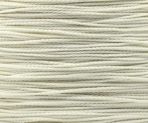 Wachsband Polyester gewachst gedreht Zwirn 1mm weiß