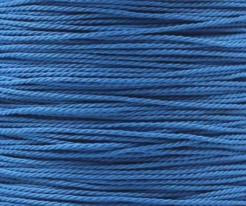 Wachsband Polyester gewachst gedreht Zwirn 1mm blau/blau-türkis