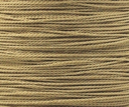 Wachsband Polyester gewachst gedreht Zwirn 1mm beige-hellbraun/tan