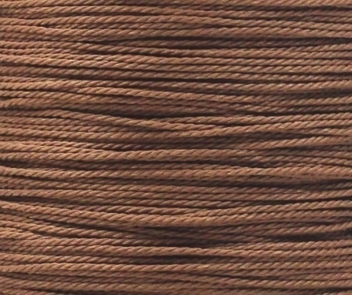 Wachsband Polyester gewachst gedreht Zwirn 1mm braun/sattelbraun