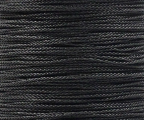 Wachsband Polyester gewachst gedreht Zwirn 1,5mm schwarz