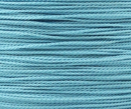 Wachsband Polyester gewachst gedreht Zwirn 1,5mm hellblau