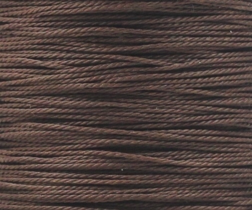 Wachsband Polyester gewachst gedreht Zwirn 1,5mm dunkelbraun