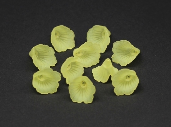 10 Stk. Acryl Perlen Blütenkelche Blüten Kelche Blumen 18x19mm Gelb