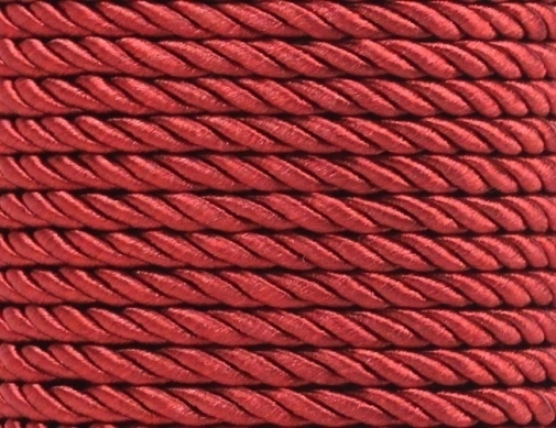 Kordel aus Nylon gedreht Schmuckkordel Zierkordel seidenglänzend 5mm Bordeaux-Rot