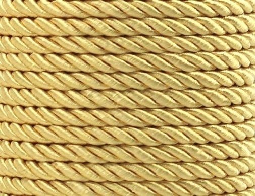 Kordel aus Nylon gedreht Schmuckkordel Zierkordel seidenglänzend 5mm Gold-Gelb