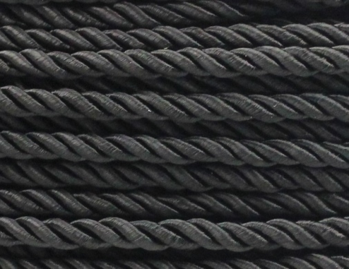 Kordel aus Polyester gedreht Schmuckkordel Zierkordel seidenglänzend 5mm Schwarz