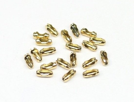 Edelstahl Klemmverschlüsse für Kugelkette Verbinder Einpressverschluss Gold 5,5x2,3mm