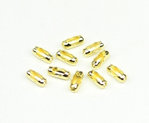 Metall Klemmverschlüsse für Kugelkette Verbinder Einpressverschluss Gold 5,7x2,4x2,5mm