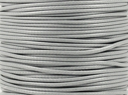 5m Wachsband Polyester gewachst Wachskordel rund 2mm Grau hell