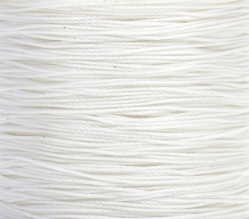 Wachsband Polyester gewachst gedreht Zwirn 0,5mm Weiß