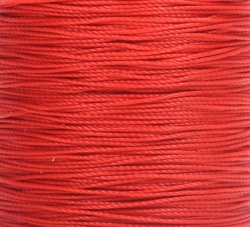 Wachsband Polyester gewachst gedreht Zwirn 0,5mm Rot
