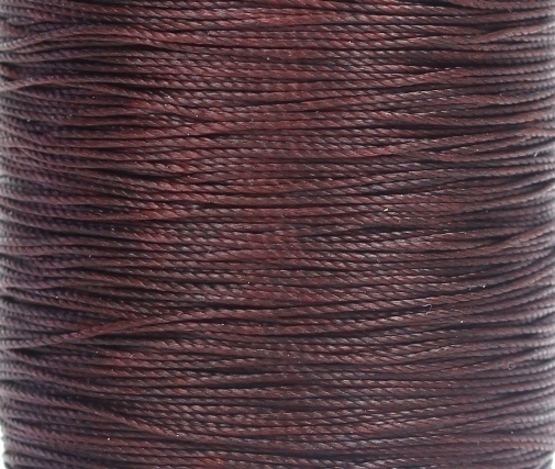 Wachsband Polyester gewachst gedreht Zwirn 0,5mm Braun, dunkel