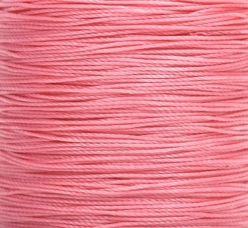 Wachsband Polyester gewachst gedreht Zwirn 0,5mm Hellrosa