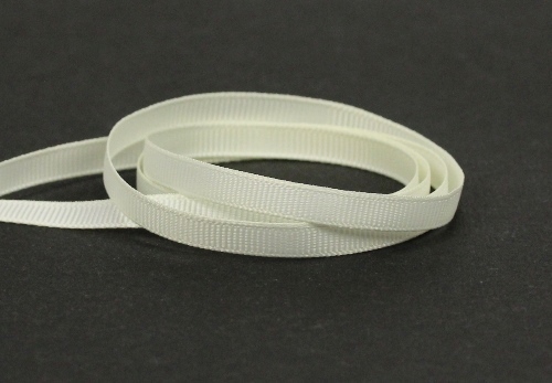 5m Ripsband Schmuckband geripptes Band 6,5mm breit Elfenbeinfarbe