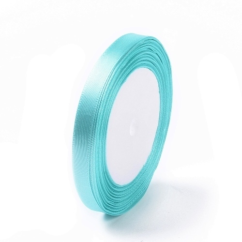 1 Rolle (ca. 22m) Satinband Schmuckband 10mm breit Aquamarine/Hellblau