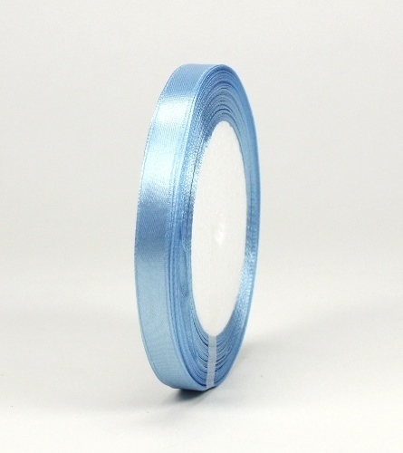 1 Rolle (ca. 22m) Satinband Schmuckband 10mm breit Hellblau-Safirblau