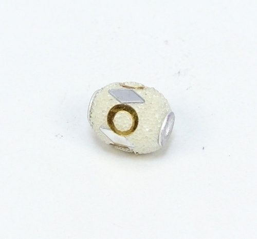 1 Stk. Indonesische Perle Kashmiri Perle Weiß verziert Rund 14,5-17x14-15mm