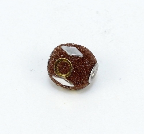 1 Stk. Indonesische Perle Kashmiri Perle Braun verziert Rund 14-16x14-15mm