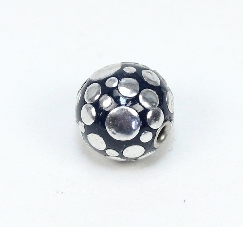 1 Stk. Indonesische Perle Kashmiri Perle Dunkelblau verziert Rund 24-25x21-23mm