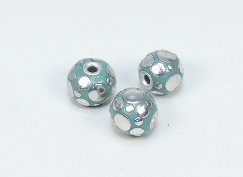 1 Stk. Indonesische Perle Kashmiri Perle Hellblau verziert Rund 16-17,5x14-16mm
