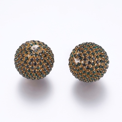 1 Stk. Indonesische Perle Kashmiri Perle Gold-Grün verziert Rund 21,5x21mm